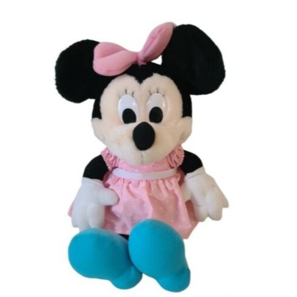 Vtg Disney Playskool Pink Polka Dot Minnie Mouse Plush 13" Stuffed Animal Toy
